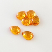 9.40 Carat Spessartite Garnet 8x6mm Smooth Pear Shape AA Grade Cabochons Parcel - Total 6 Pcs.