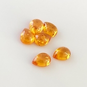 9.40 Carat Spessartite Garnet 8x6mm Smooth Pear Shape AA Grade Cabochons Parcel - Total 6 Pcs.