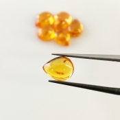9.40 Carat Spessartite Garnet 8x6mm Smooth Pear Shape AA Grade Cabochons Parcel - Total 6 Pcs.
