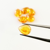 8.45 Carat Spessartite Garnet 8x6mm Smooth Pear Shape AA Grade Cabochons Parcel - Total 6 Pcs.