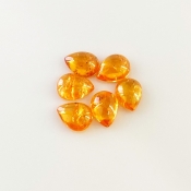 8.45 Carat Spessartite Garnet 8x6mm Smooth Pear Shape AA Grade Cabochons Parcel - Total 6 Pcs.