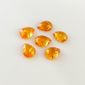 8.45 Carat Spessartite Garnet 8x6mm Smooth Pear Shape AA Grade Cabochons Parcel - Total 6 Pcs.