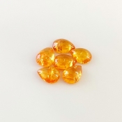 8.45 Carat Spessartite Garnet 8x6mm Smooth Pear Shape AA Grade Cabochons Parcel - Total 6 Pcs.
