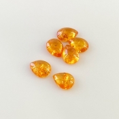 8.45 Carat Spessartite Garnet 8x6mm Smooth Pear Shape AA Grade Cabochons Parcel - Total 6 Pcs.