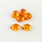 10.20 Carat Spessartite Garnet 8x6mm Smooth Pear Shape AA Grade Cabochons Parcel - Total 6 Pcs.
