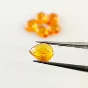 10.20 Carat Spessartite Garnet 8x6mm Smooth Pear Shape AA Grade Cabochons Parcel - Total 6 Pcs.