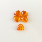 9.25 Carat Spessartite Garnet 7mm Smooth Trillion Shape AA Grade Cabochons Parcel - Total 5 Pcs.