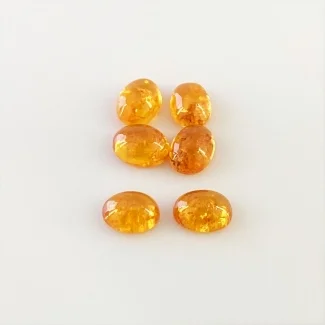 11.10 Carat Spessartite Garnet 8x6mm Smooth Oval Shape AA Grade Cabochons Parcel - Total 6 Pcs.