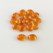 19.35 Carat Spessartite Garnet 7x5mm Smooth Oval Shape AA Grade Cabochons Parcel - Total 15 Pcs.