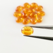 19.35 Carat Spessartite Garnet 7x5mm Smooth Oval Shape AA Grade Cabochons Parcel - Total 15 Pcs.