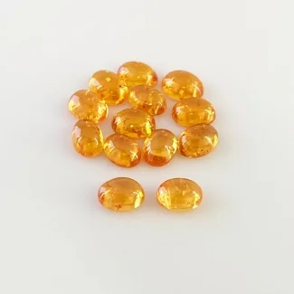 15.60 Carat Spessartite Garnet 7x5mm Smooth Oval Shape AA Grade Cabochons Parcel - Total 13 Pcs.