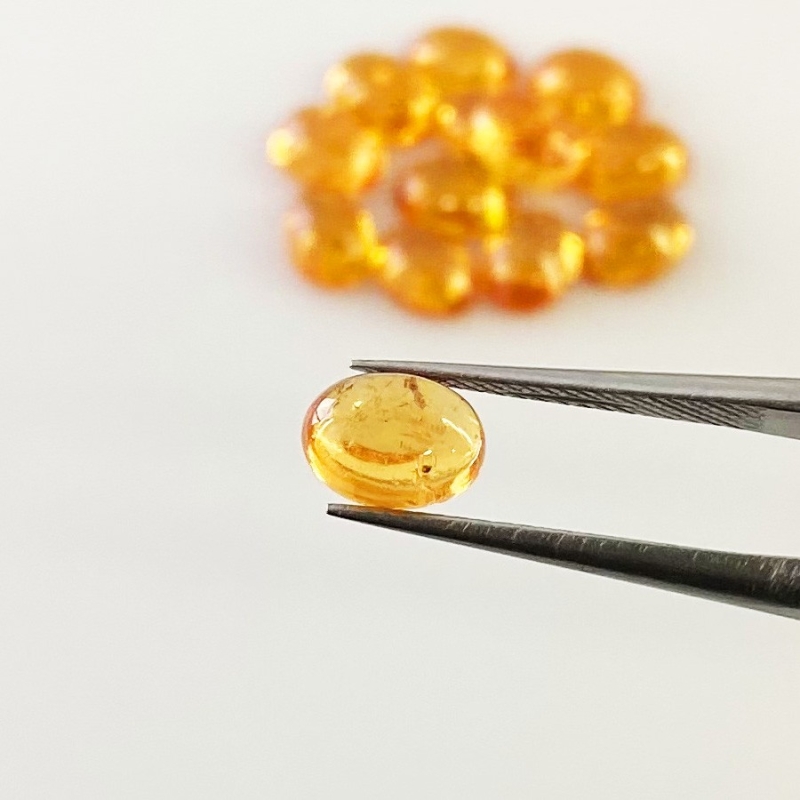 15.60 Carat Spessartite Garnet 7x5mm Smooth Oval Shape AA Grade Cabochons Parcel - Total 13 Pcs.