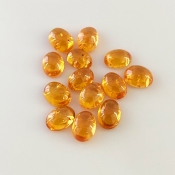 15.60 Carat Spessartite Garnet 7x5mm Smooth Oval Shape AA Grade Cabochons Parcel - Total 13 Pcs.
