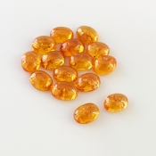 18.35 Carat Spessartite Garnet 7x5mm Smooth Oval Shape AA Grade Cabochons Parcel - Total 15 Pcs.