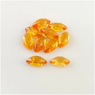 7.10 Carat Spessartite Garnet 7.5x3.5mm Smooth Marquise Shape AA Grade Cabochons Parcel - Total 10 Pcs.