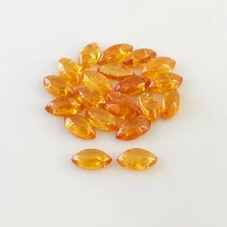 18.70 Carat Spessartite Garnet 8x4mm Smooth Marquise Shape AA Grade Cabochons Parcel - Total 21 Pcs.