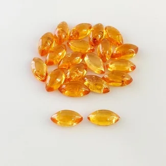 17.55 Carat Spessartite Garnet 8x4mm Smooth Marquise Shape AA Grade Cabochons Parcel - Total 20 Pcs.