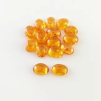 19.50 Carat Spessartite Garnet 7x5mm Smooth Oval Shape AA Grade Cabochons Parcel - Total 15 Pcs.