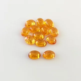 15.80 Carat Spessartite Garnet 7x5mm Smooth Oval Shape AA Grade Cabochons Parcel - Total 13 Pcs.