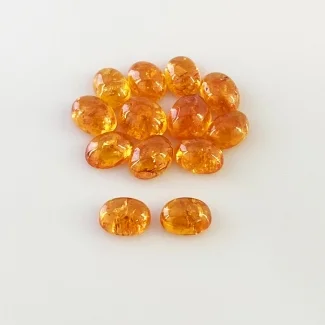 17.40 Carat Spessartite Garnet 7x5mm Smooth Oval Shape AA Grade Cabochons Parcel - Total 13 Pcs.