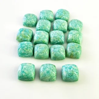 148.10 Cts. Amazonite 12mm Smooth Square Cushion Shape AA Grade Cabochons Parcel - Total 17 Pcs.