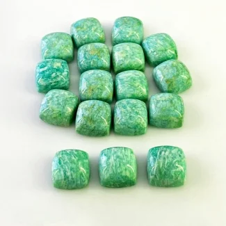 152.20 Cts. Amazonite 12mm Smooth Square Cushion Shape AA Grade Cabochons Parcel - Total 17 Pcs.