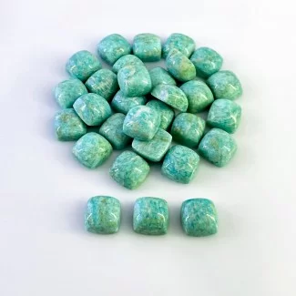 Amazonite Smooth Square Cushion Shape AA Grade Cabochon Parcel - 10mm - 30 Pc. - 159.10 Cts.