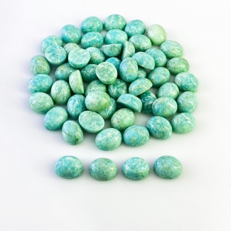 170.65 Carat Amazonite 10x8mm Smooth Oval Shape AA Grade Cabochons Parcel - Total 55 Pcs.