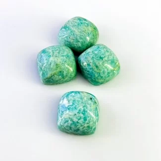 89.4 Carat Amazonite 17mm Smooth Square Cushion Shape AAA Grade Cabochons Parcel - Total 4 Pcs.
