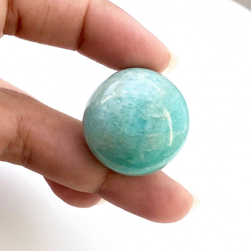 71.25 Carat Amazonite 25mm Smooth Round Shape AA Grade Loose Cabochon - Total 1 Pc.