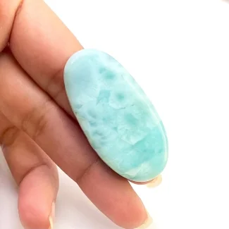 65.85 Carat Larimar 44x22mm Smooth Oval Shape AA Grade Loose Cabochon - Total 1 Pc.
