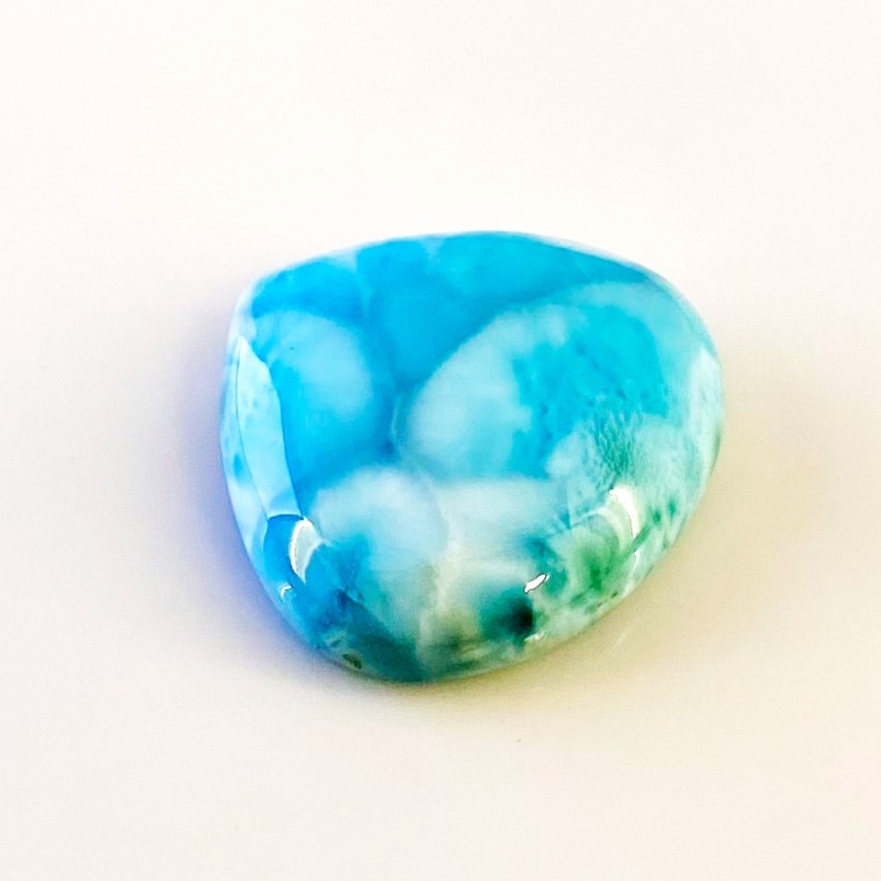 83.50 Carat Larimar 33mm Smooth Heart Shape AA Grade Loose Cabochon - Total 1 Pc.