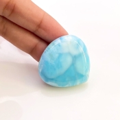 83.50 Carat Larimar 33mm Smooth Heart Shape AA Grade Loose Cabochon - Total 1 Pc.