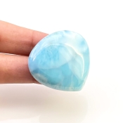 83.50 Carat Larimar 33mm Smooth Heart Shape AA Grade Loose Cabochon - Total 1 Pc.