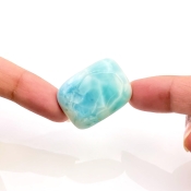 50.70 Carat Larimar 29x21mm Smooth Cushion Shape AA Grade Loose Cabochon - Total 1 Pc.