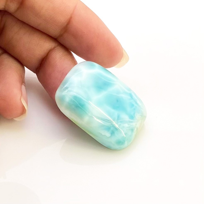 50.70 Carat Larimar 29x21mm Smooth Cushion Shape AA Grade Loose Cabochon - Total 1 Pc.