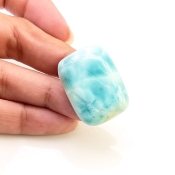 50.70 Carat Larimar 29x21mm Smooth Cushion Shape AA Grade Loose Cabochon - Total 1 Pc.