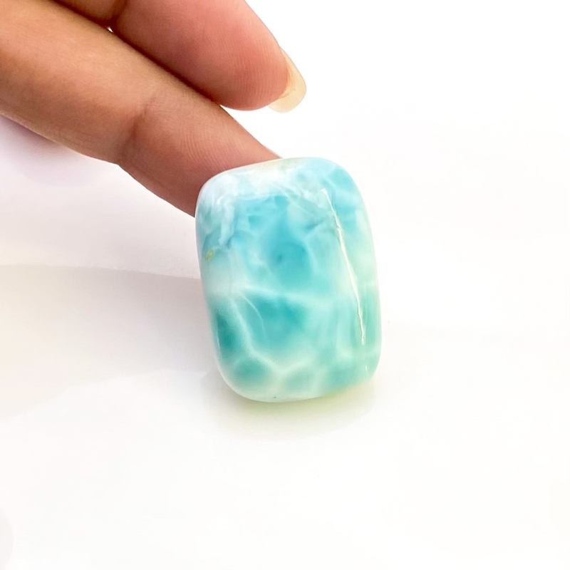 50.70 Carat Larimar 29x21mm Smooth Cushion Shape AA Grade Loose Cabochon - Total 1 Pc.