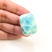 50.70 Carat Larimar 29x21mm Smooth Cushion Shape AA Grade Loose Cabochon - Total 1 Pc.