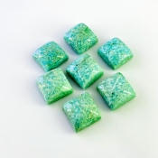 127.75 Cts. Amazonite 15mm Smooth Square Shape AA Grade Cabochons Parcel - Total 7 Pcs.