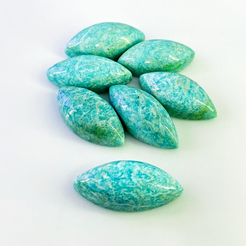 269.65 Carat Amazonite 32x16-37x16mm Smooth Marquise Shape AAA Grade Cabochons Parcel - Total 7 Pcs.