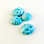67.3 Carat Larimar 18x14-22x16mm Smooth Oval Shape AA Grade Cabochons Parcel - Total 4 Pcs.