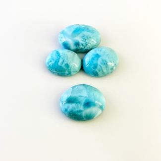 67.3 Carat Larimar 18x14-22x16mm Smooth Oval Shape AA Grade Cabochons Parcel - Total 4 Pcs.