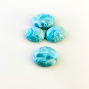 67.3 Carat Larimar 18x14-22x16mm Smooth Oval Shape AA Grade Cabochons Parcel - Total 4 Pcs.