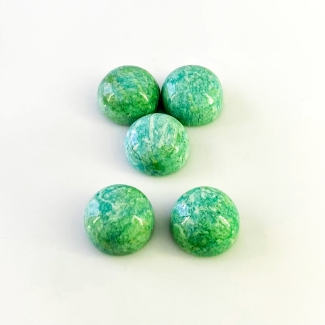 106.25 Carat Amazonite 17mm Smooth Round Shape AAA Grade Cabochons Parcel - Total 2 Pcs.