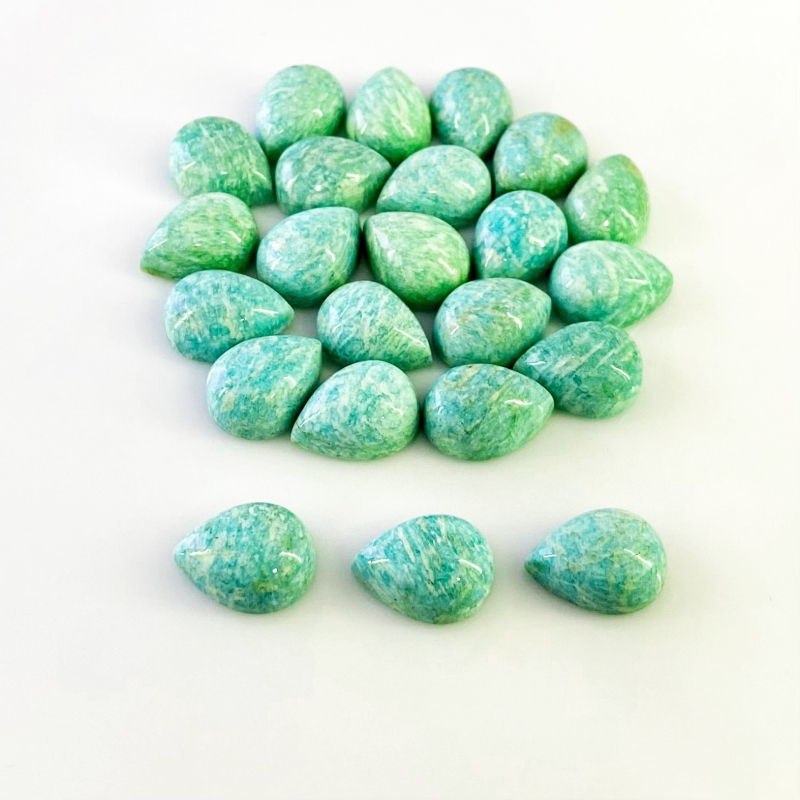219.1 Carat Amazonite 16x12mm Smooth Pear Shape AA Grade Cabochons Parcel - Total 23 Pcs.