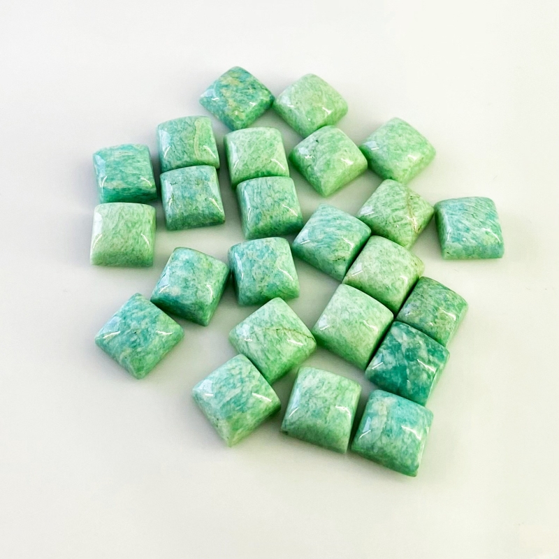 146.4 Carat Amazonite 10mm Smooth Square Shape AA Grade Cabochons Parcel - Total 24 Pcs.