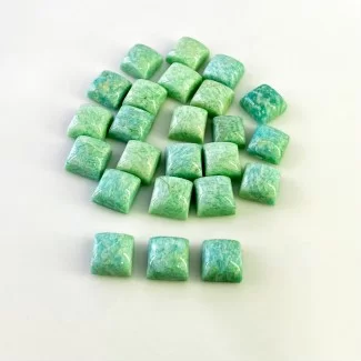 146.4 Carat Amazonite 10mm Smooth Square Shape AA Grade Cabochons Parcel - Total 24 Pcs.