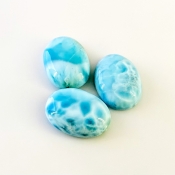 94.60 Carat Larimar 25x18mm Smooth Oval Shape AA Grade Cabochons Parcel - Total 3 Pcs.