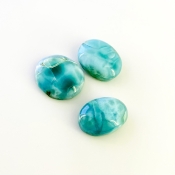 81.10 Carat Larimar 23x16-23x21mm Smooth Oval Shape AA Grade Cabochons Parcel - Total 3 Pcs.